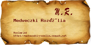 Medveczki Rozália névjegykártya