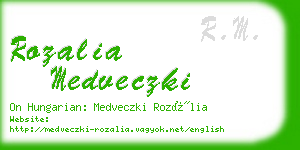 rozalia medveczki business card